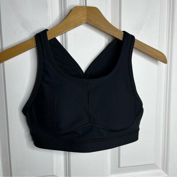 Athleta Black Sculptek Back Cut Out Medium Support Sports Bra Size XS - Picture 2 of 8